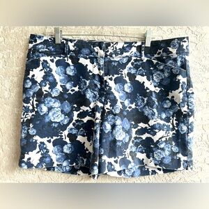 The Limited Women’s Blue Floral Midi Shorts With Front & Back Pockets Size 16